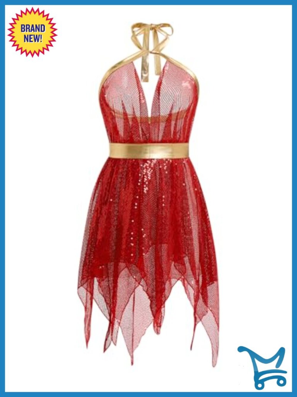 Sequined Praise Dance Tunic Worship Overlay Wrap Dress